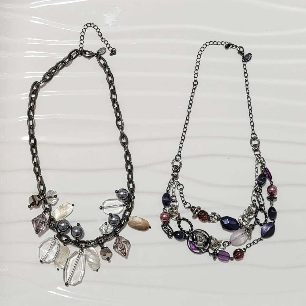 Lia Sophia Elegant Multi-Color Gemstone Necklace Set